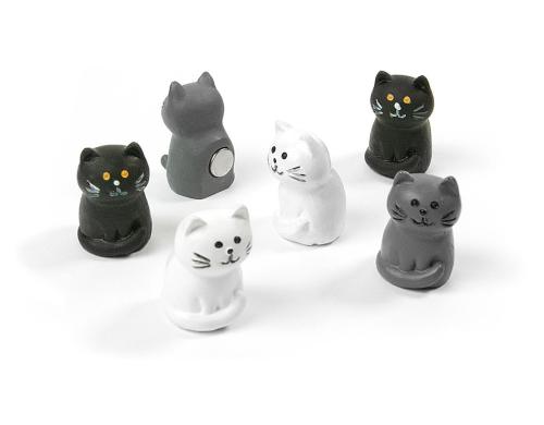 Trendform Magnet Cat 6er Set, weiss, grau, schwarz