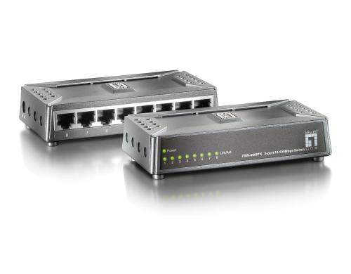 LevelOne FSW-0808TX: 8Port Switch 100Mbps, Autouplink, ext. NT, lfterlos