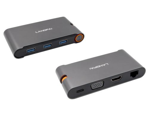 exSys Dockingstation EX-1220HM 1x USB-C, 2x USB-A, 1x VGA, 1x HDMI,1x RJ45