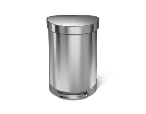 Simplehuman Halbrunder Abfalleimer 60 Liter, gebrsteter Edelstahl