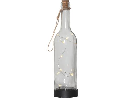 Star Trading LED Laterne Flasche Transparen HxB: 30x7.5cm, 10LED, solar, outdoor, 0.3W