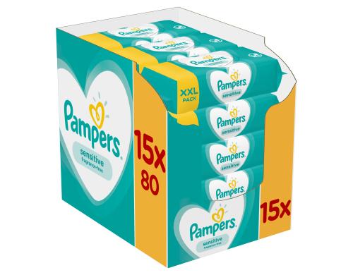 Pampers Feuchte Tcher Sensitive Gigapack Ecom 15 x 80 Stk.