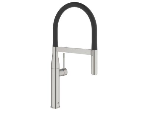 GROHE Essence Einhand-Spltischbatterie supersteel, schwarz