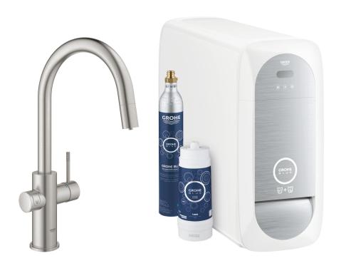 GROHE Blue Home C-Auslauf Starter Kit supersteel