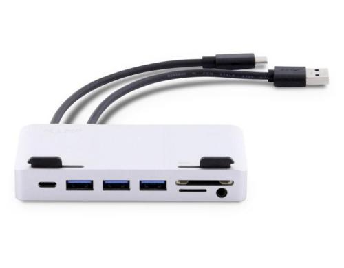 LMP Attach Hub 7 Port Silver USB-C,3x USB3.0,Card-Reader,Audio