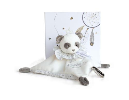 DouDou Geschenkset ATTRAPE-REVE Schmusetuch Panda 20cm