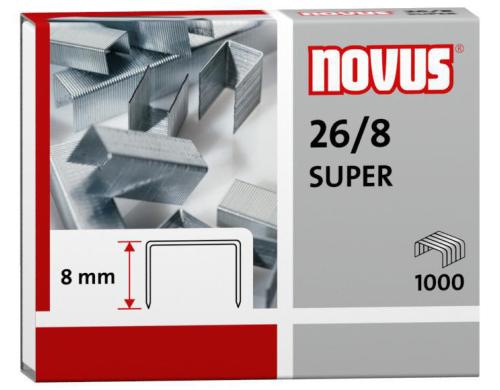 NOVUS Heftklammern 26/8 Super Inhalts der Packung: 1.000 Heftklammern