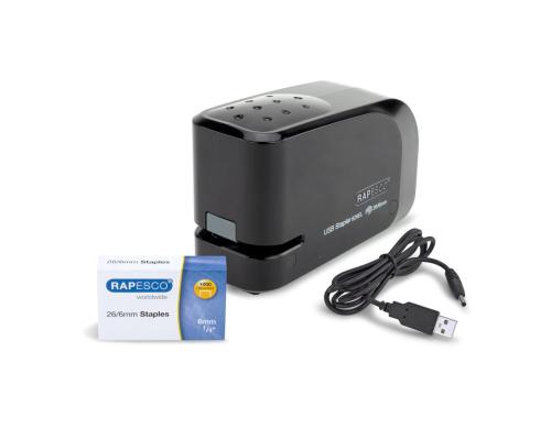 Rapesco 626EL Automatisches Heftgert USB/Batterie, schwarz