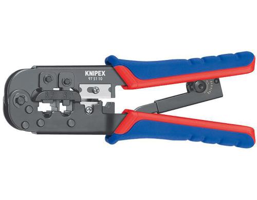 Knipex Crimpzange fr Westernstecker 190 mm brniert Mehrkomponenten-Hllen