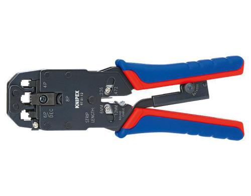 Knipex Crimpzange fr Westernstecker 200 mm brniert Mehrkomponenten-Hllen