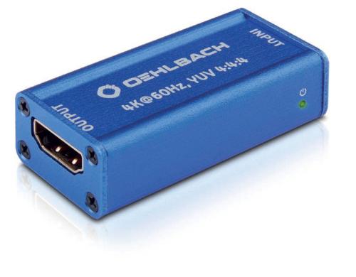 Oehlbach HDMI UHD Repeater UHD 60Hz, YUV 4:4:4, HDCP 2.2