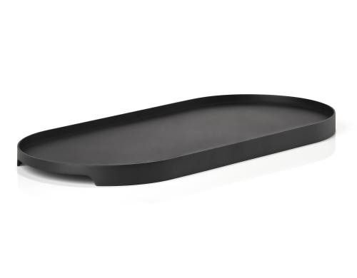 Zone Servierplatte Singles Oval Schwarz Metall, LxBxH: 35x16x1.8cm