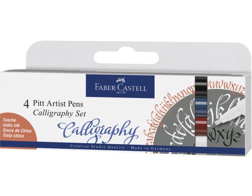 Faber-Castell PITT Artist Pen Calligraphy Set 4er Etui Standard