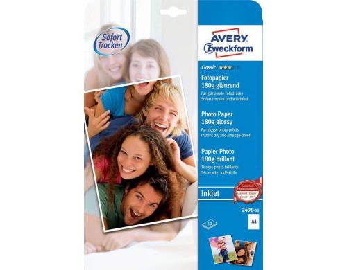 Avery Zweckform Classic Inkjet Foto Papier A4, 180g. Inhalt: 50 Blatt,