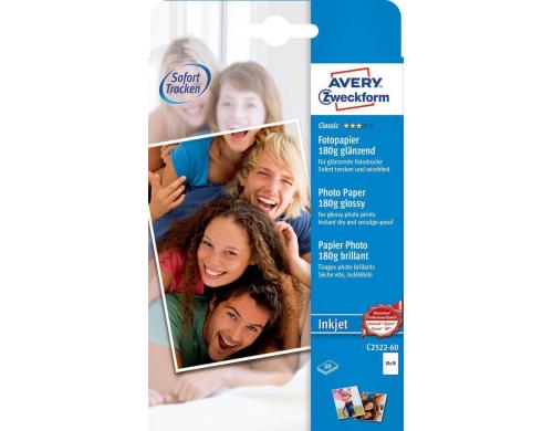 Avery Zweckform Classic Inkjet Foto Papier 10x15, 180g. Inhalt: 60 Blatt,