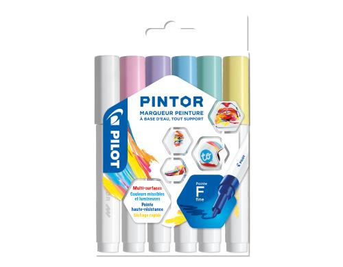 Pilot Pintor Marker Pastel extra fein 2.3mm, 6 Farben