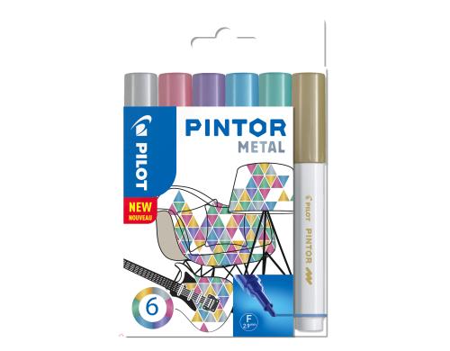 Pilot Pintor Marker Metal fein 2.9mm, 6 Farben