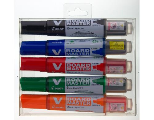 Pilot V-Board Master 5er Set Whiteboard-Marker mit Keilspitze