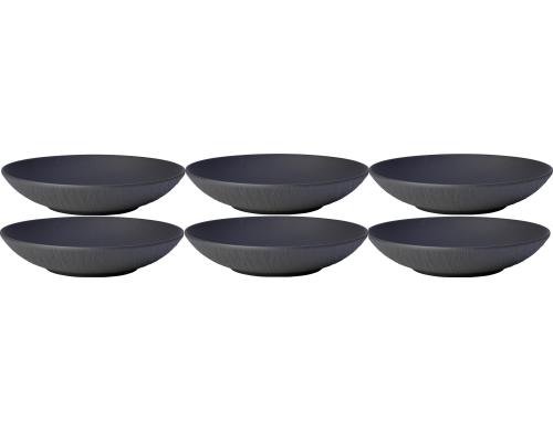 Villeroy & Boch Manu. Rock Suppenteller-Set 6er Set, 24x24x6cm, schwarz