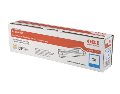 Toner cyan zu OKI C810/830 8000 Seiten @5% Deckung, 44059107