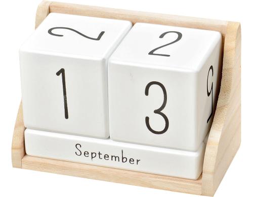 Boltze Blockkalender Manja, Holz L: 14 cm, B: 7 cm, H: 9 cm