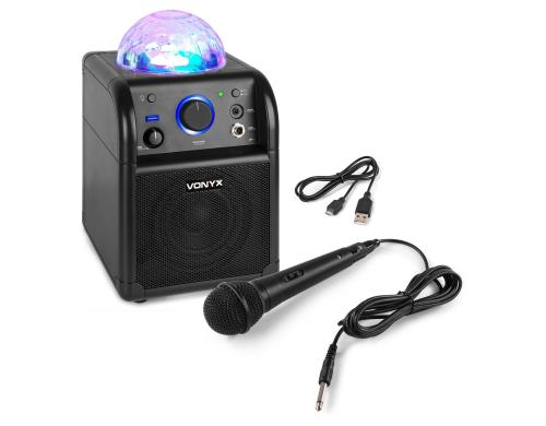 Vonyx SBS50B Party Speaker black Karaoke-Speaker, Lichteffekt, Mikrofon