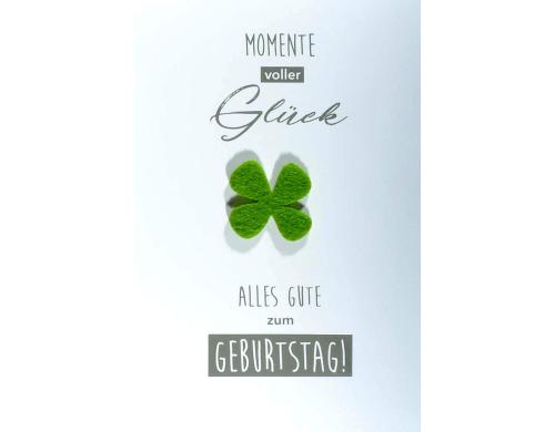 ABC Karte Geburtstag Kleeblatt, 11 x 17cm