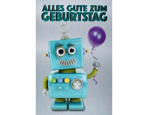 ABC Karte  Kindergeburtstag Roboter, 11 x 17cm