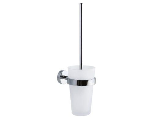 Tesa Smooz WC-Brstengarnitur Metall verchromt rostfrei satiniertes Glas