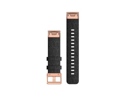 Garmin fenix 6s 20mm QuickFit Hthr Black Nylon Band w/Rose Gold