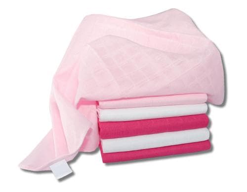 Makian Mulltcher 70x70cm 6er Pack, Rosa & Weiss uni