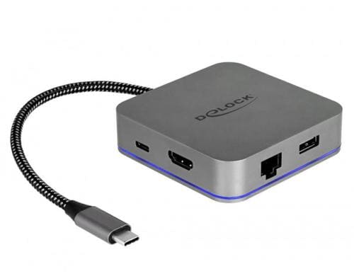 Delock Dockingstation USB3.1-C, 4K, PD 3.0 HDMI, Hub, LAN, LED Beleuchtung