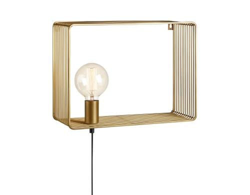 MARKSLOJD Shelf 1L Wandleuchte Gold 107815, exkl. E27 1x 60W, Ein/Aus-Schalter