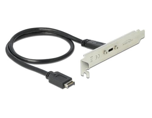 Delock Slotblech mit 1x USB Typ-C Port 10Gbps USB3.1 Gen2, intern Key-A Anschluss