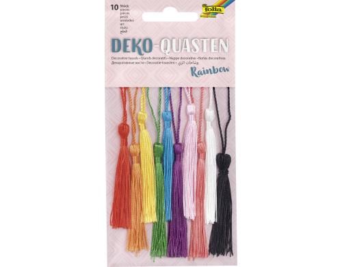 Folia Deko-Quasten Rainbow 10 Stck