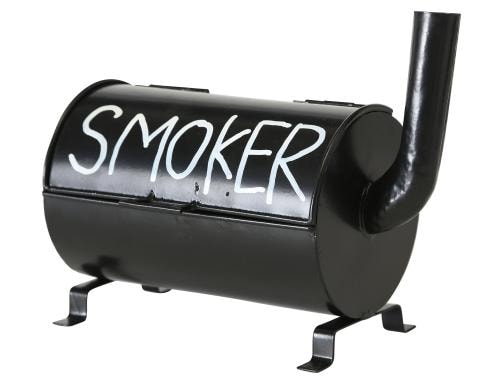 Sturmaschenbecher Smoker, H 17 cm, L 20 cm, Eisen, Schwarz