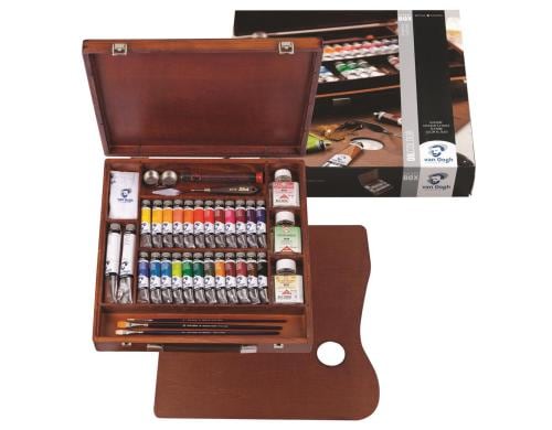 Van Gogh lfarbe Malkasten Expert 26 Tuben, 3 Glser, 3 Pinsel etc.