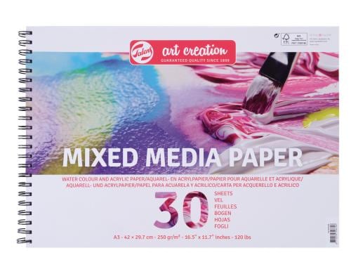 Talens Knstlerpapier Mixed Media A3 250g/m2, 30 Bogen, Ringbuch