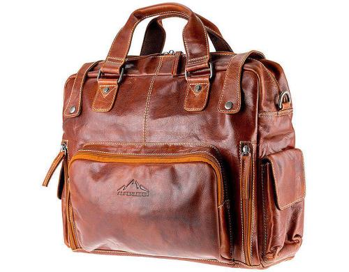 Alpenleder Messengerbag ELBSEE Ledertasche - cognac