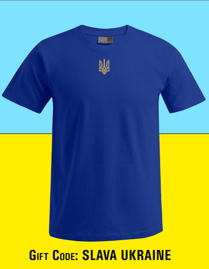 Premium T-Shirt Promodoro, Royal,  Baumwolle , Groesse M, 180gm/2, Oeko Tex 100, Gutschein Code: Slava Ukraine